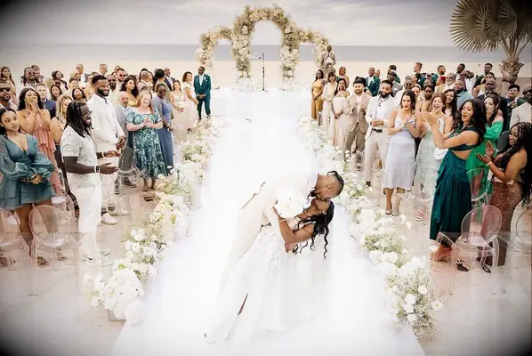 Simone Biles and Jonathan Owens destination wedding photo