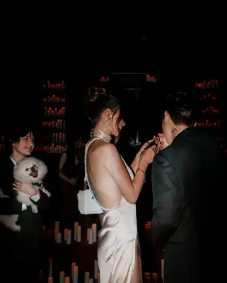 Francesca Farago and Jesse Sullivan with family after proposal