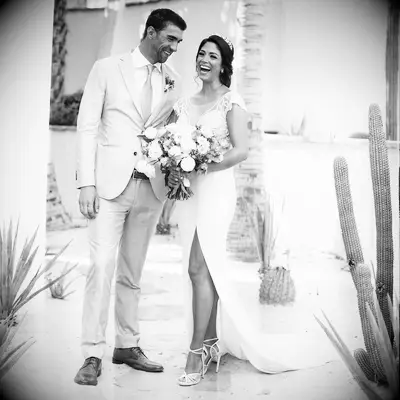 Nicole Johnson and Michael Phelps on their wedding day