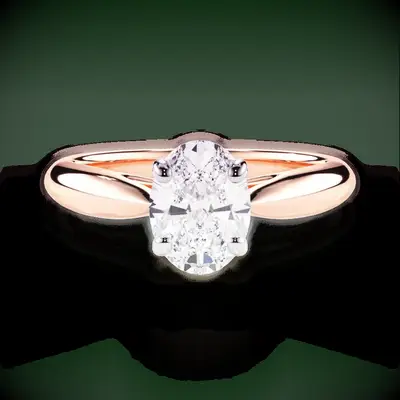 Ritani two-tone tapered engagement ring