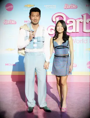 Simu Liu and his girlfriend Allison Hsu at the Barbie world premiere in LA