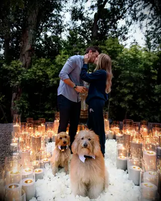 Matt Kaplan proposing to Alex Cooper