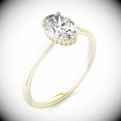 Charles and Colvard lab-grown diamond engagement ring