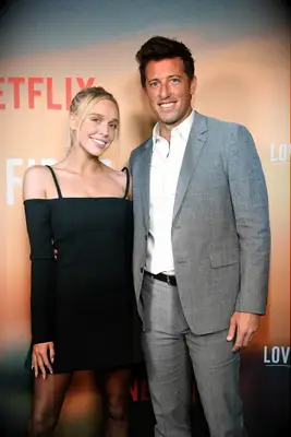 Matt Kaplan and Alex Cooper at the Love at First Sight premiere