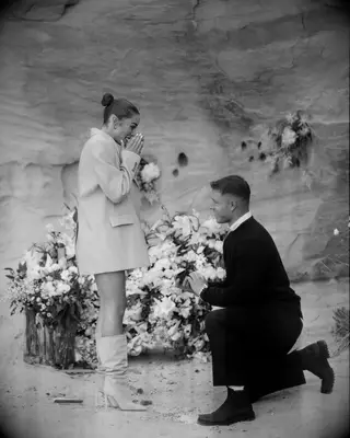 Christian McCaffrey proposing to Olivia Culpo