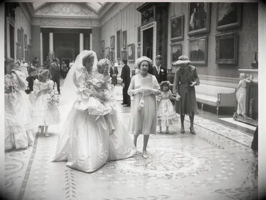 Princess Diana holding Clementine Hambro