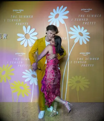 Christopher Briney and girfriend Isabel Machado at The Summer I Turned Pretty premiere