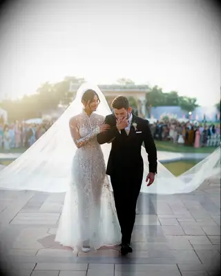 Priyanka and Nick at their Christian ceremony. 