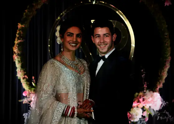 Nick and Priyanka at one of three wedding receptions. 