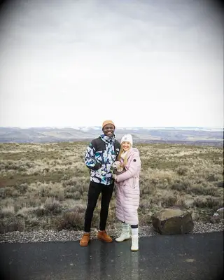 Kwame and Chelsea with their dog