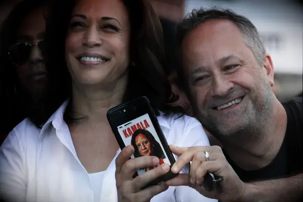 Vice President Kamala Harris and Doug Emhoff campaigning together