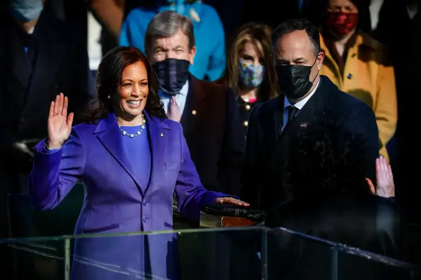 Vice President Kamala Harris and husband Doug Emhoff at 2021 Inauguration 