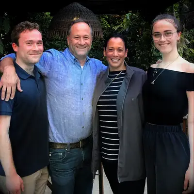 VP Kamala Harris and husband Doug Emhoff with their children