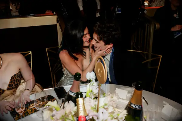 Kylie Jenner and Timothée Chalamet at the 2025 Golden Globes 