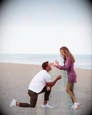 Brooks Koepka and Jena Sims engagement photo