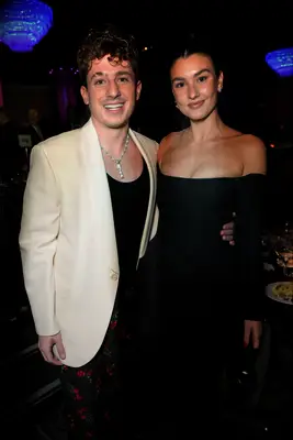 Charlie Puth and girlfriend Brooke Sansone at pre-Grammys party