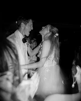 Joey King and husband Steven Piet dancing at their wedding