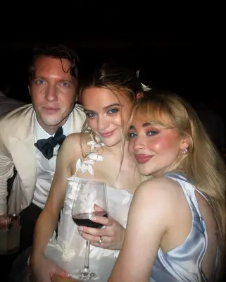 Joey King with husband Steven Piet and Sabrina Carpenter at their wedding