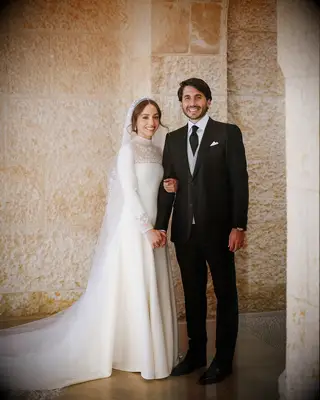 Queen Rania wears a sparkling tiara. 