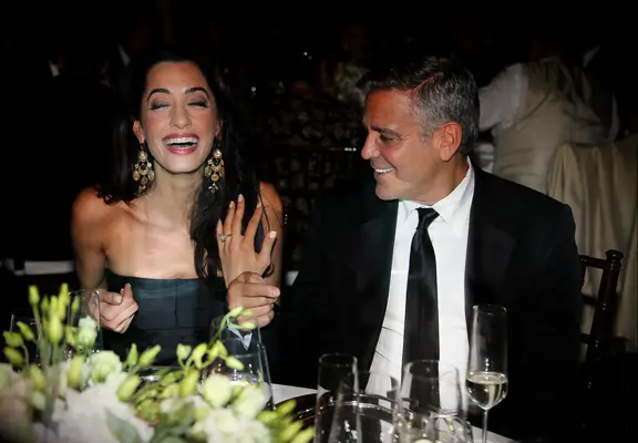 George and Amal Clooney get engaged. 