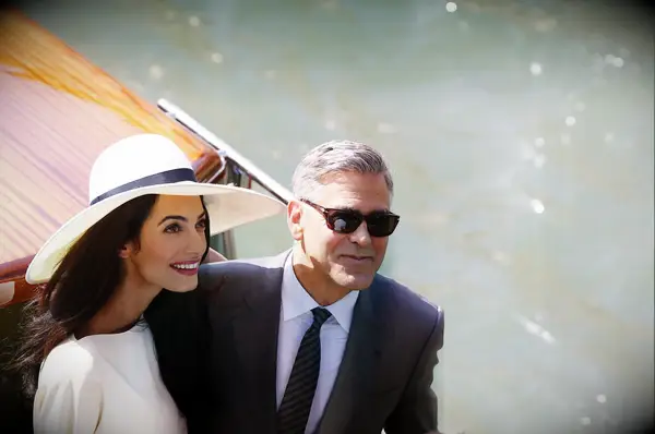 George and Amal at their civil marriage ceremony. 