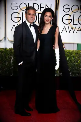 George and Amal on the red carpet at the Golden Globes. 