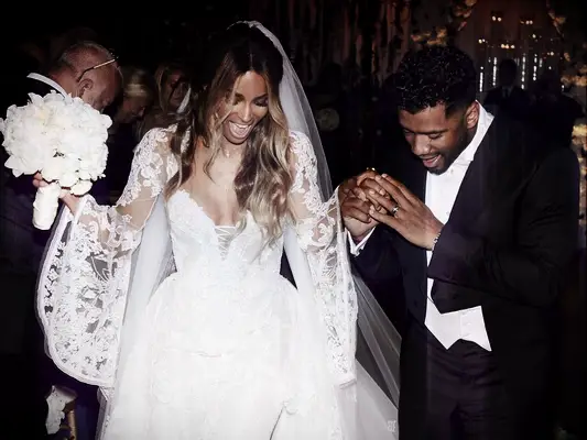 Ciara and Russell Wilson after their wedding ceremony.
