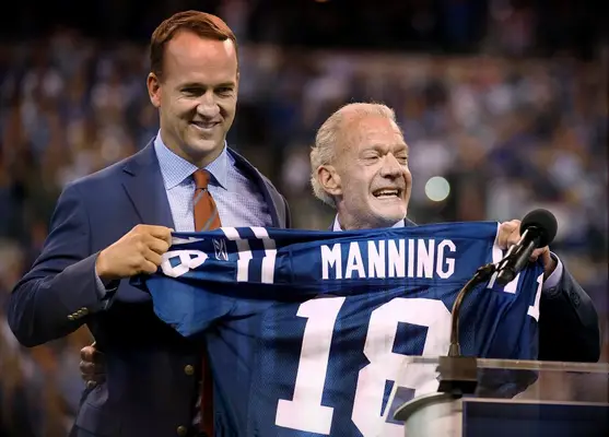 Peyton Manning retires his number in the NFL