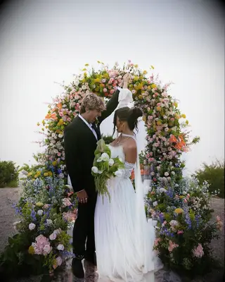Gavin Casalegno with his wife Cheyanne on their wedding day