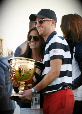  Justin Thomas and wife Jillian Wisniewski attend the President