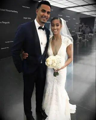 Skylar Diggins and Daniel Smith on their wedding day