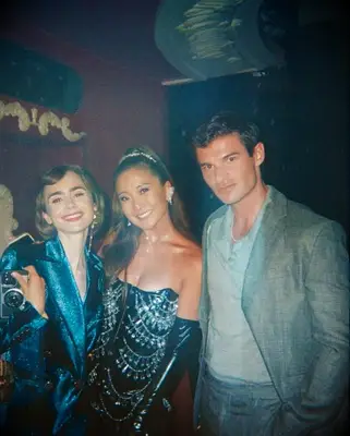 Emily in Paris stars Lily Collins, Ashley Park and Paul Forman 