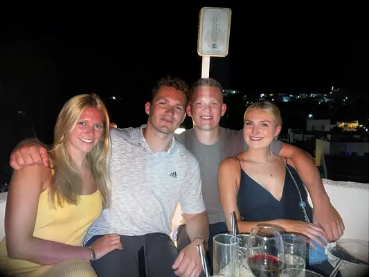 Matthew Tkachuk and girlfriend Ellie Connell with his brother Brady Tkachuk