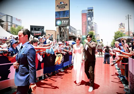 Shohei Ohtani with his wife at the 2024 MLB All-Star Game