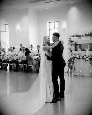 Blake and Bryleee Armstrong sharing first dance at wedding