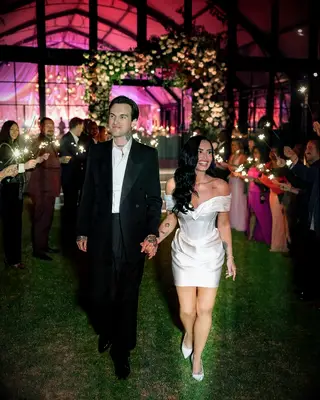 Demi Lovato and Jutes leaving their wedding reception