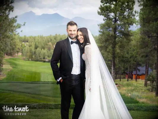 Jessica Szohr and Brad Richardson on their wedding day