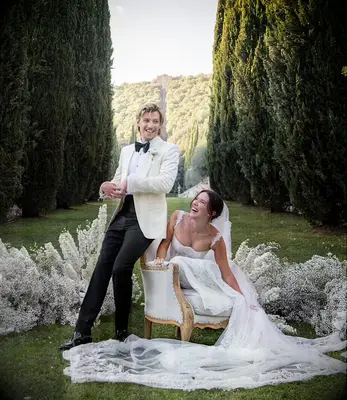 Millie Bobby Brown and Jake Bongiovi on their wedding day