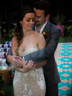 Bachelor in Paradise couple Carly Waddell and Evan Bass wedding portrait