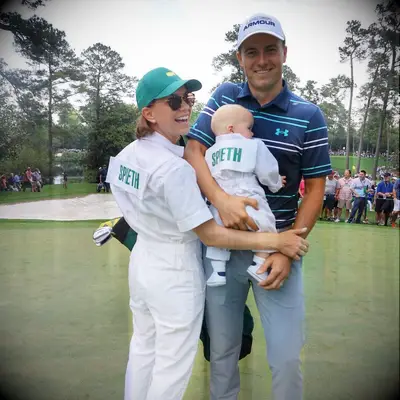Jordan Spieth and wife Annie with their son Sammy