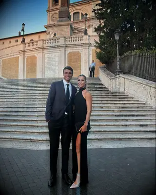 Ludvig Åberg and Olivia Peet 