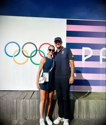 Ludvig Åberg and Olivia Peet at the Olympics
