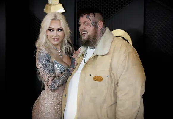 Jelly Roll and wife Bunnie XO at the 2024 Grammys 