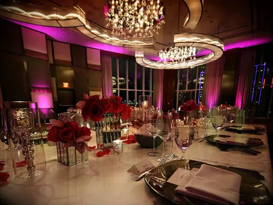 pink and silver wedding at the Mandarin Oriental Las Vegas