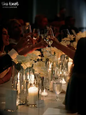 Guests toasting at Michael Norman