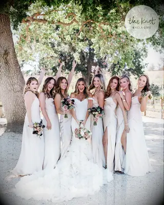 Bachelorette JoJo Fletcher with bridesmaids on wedding day