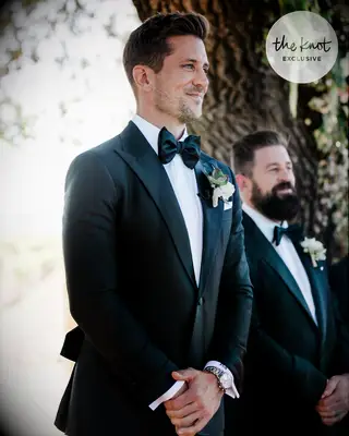 Jordan Rodgers watching JoJo Fletcher walk down the aisle during wedding