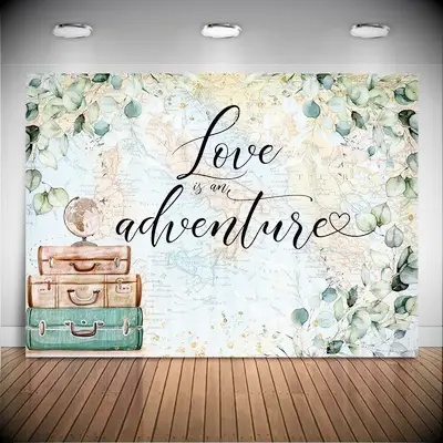 Love is an Adventure backdrop for your bridal shower