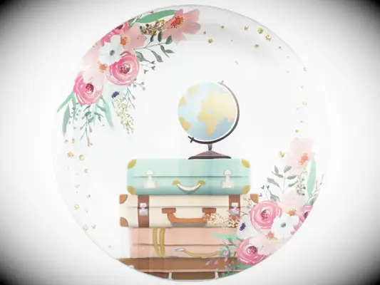 Travel-inspired paper plates for the perfect bridal shower decor