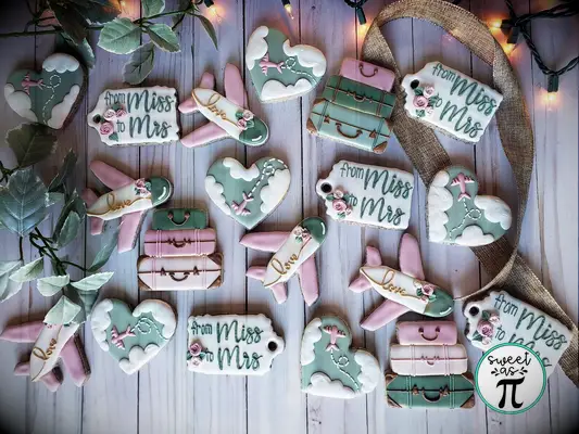 Handmade travel-inspired sugar cookies from SweetasPiDesigns on Etsy